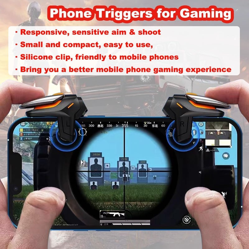 Sunmike Phone Triggers for PUBG Mobile, New Version Gaming Triggers for PUBG Mobile/Call of Duty/Knives Out/Rules of Survival, Sensitive Shoot & Aim Phone Trigger Compatible with iPhone & Android - Image 2